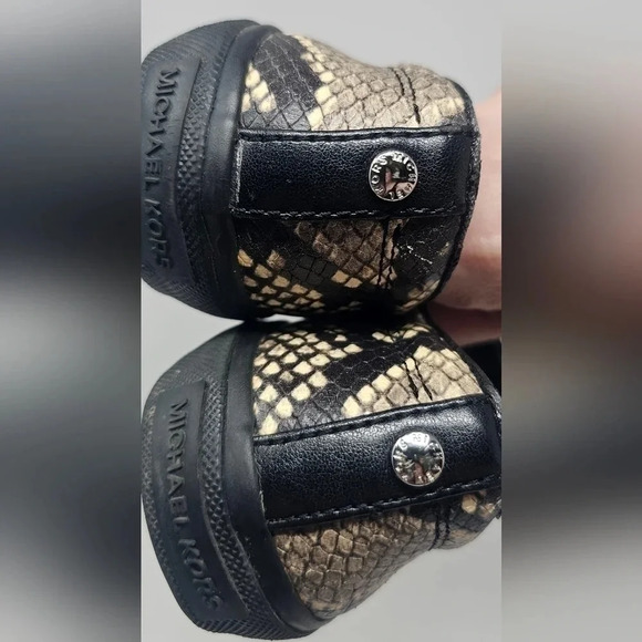 Michael Kors Women's Black Snake Python Keyton Loafer Slide On Size 6.5 - Picture 8 of 13
